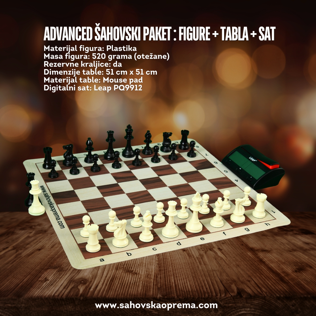 ADVANCED ŠAHOVSKI PAKET: Figure + tabla + sat 150KM